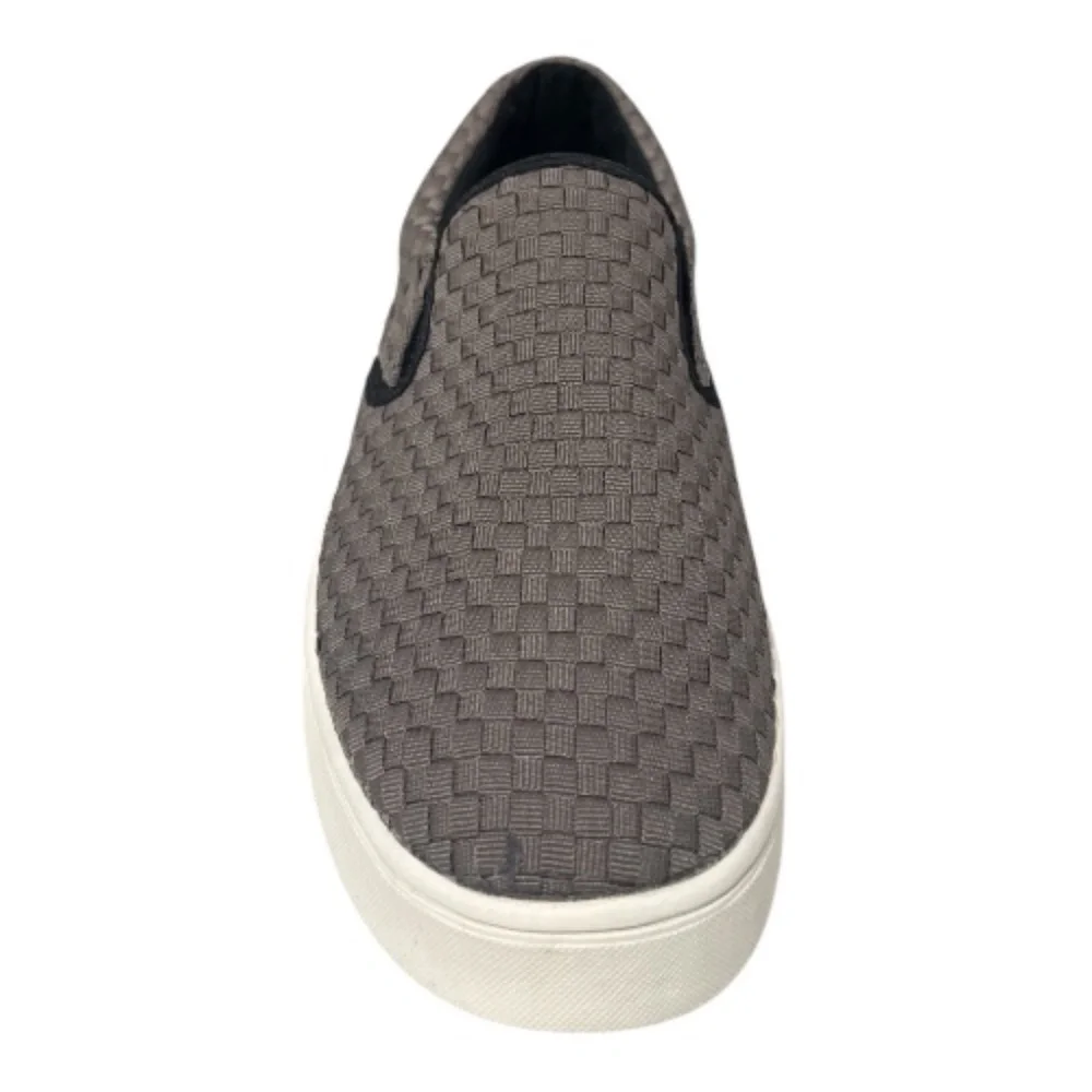 Bernie Mev Woven Elastic Slip On Sneakers Grey Black Mens Loafers Low Top NWB